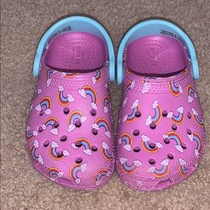 Rainbow Crocs size 7 toddler